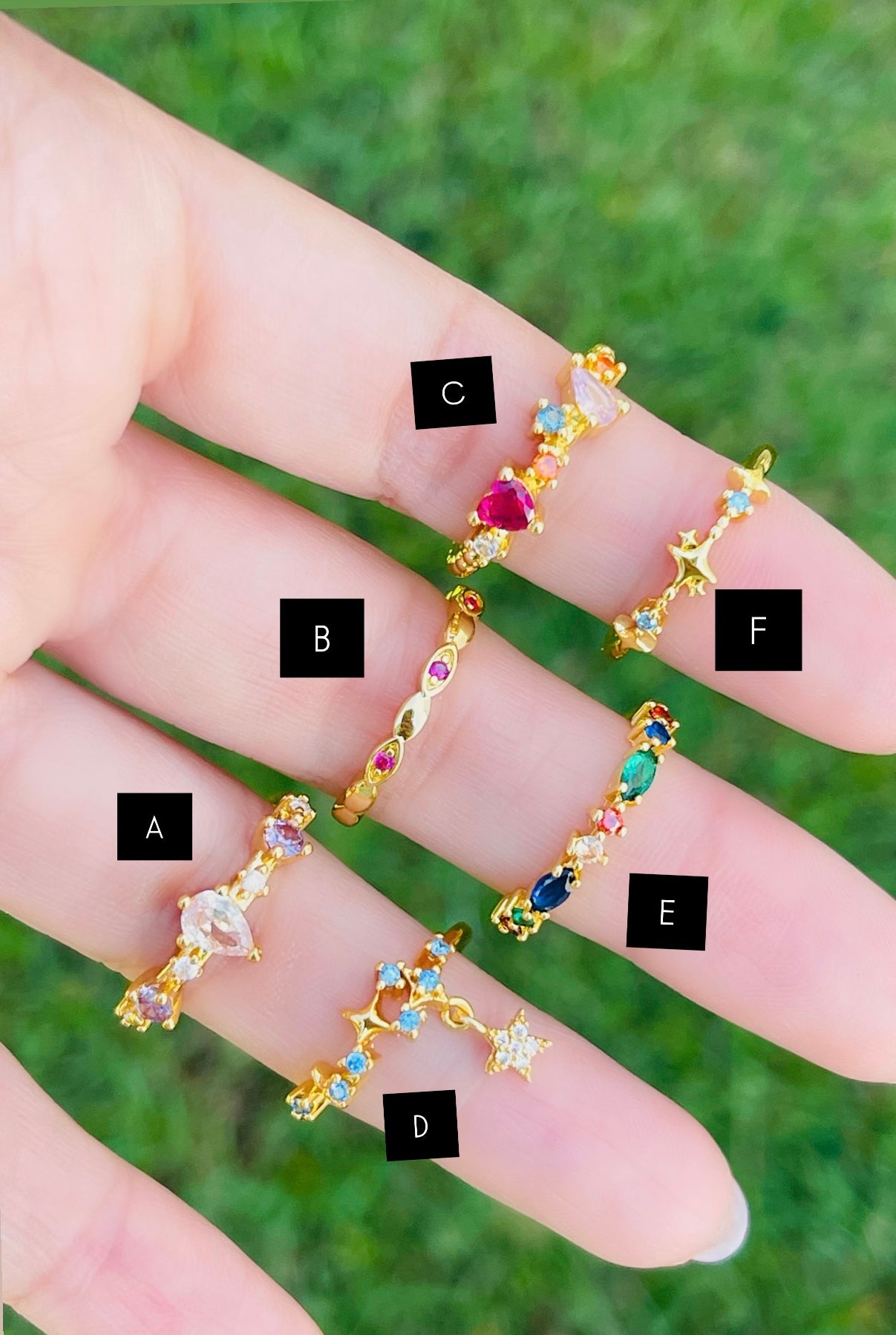 Multicolor Crystal Ring