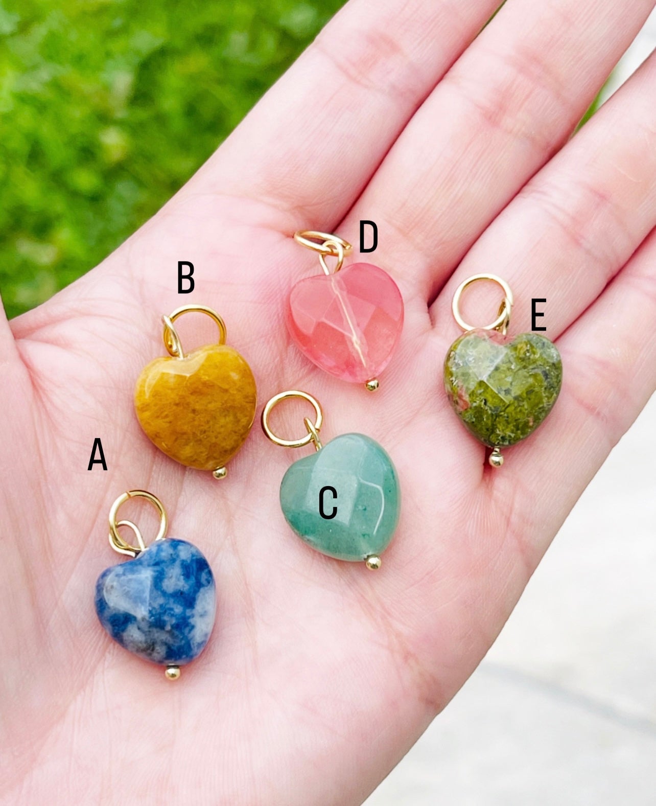 Heart Stone Charms