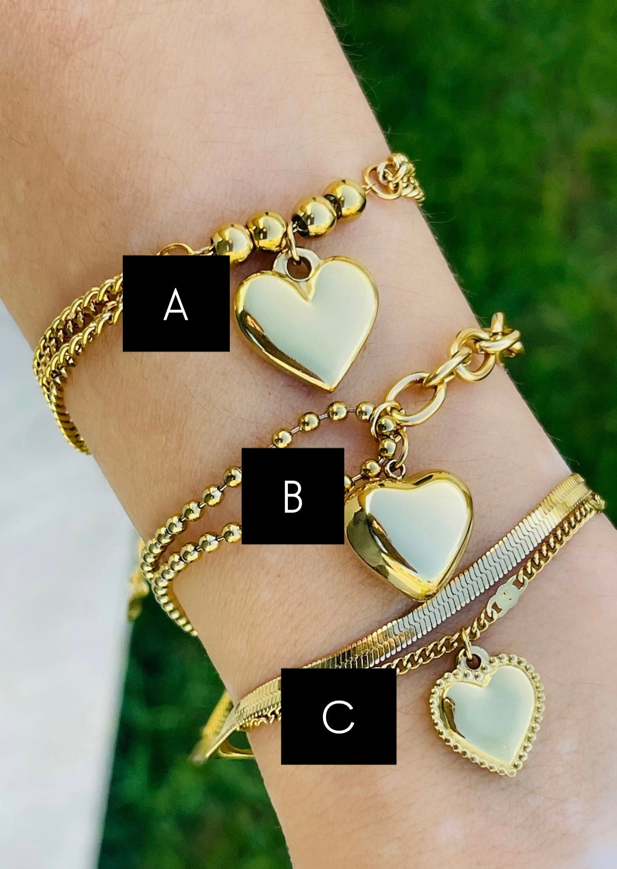 SS Heart Bracelets