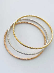 Textured • Three Tone Bangle (Medium)