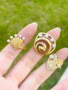 SS Pearl Cuff Ring