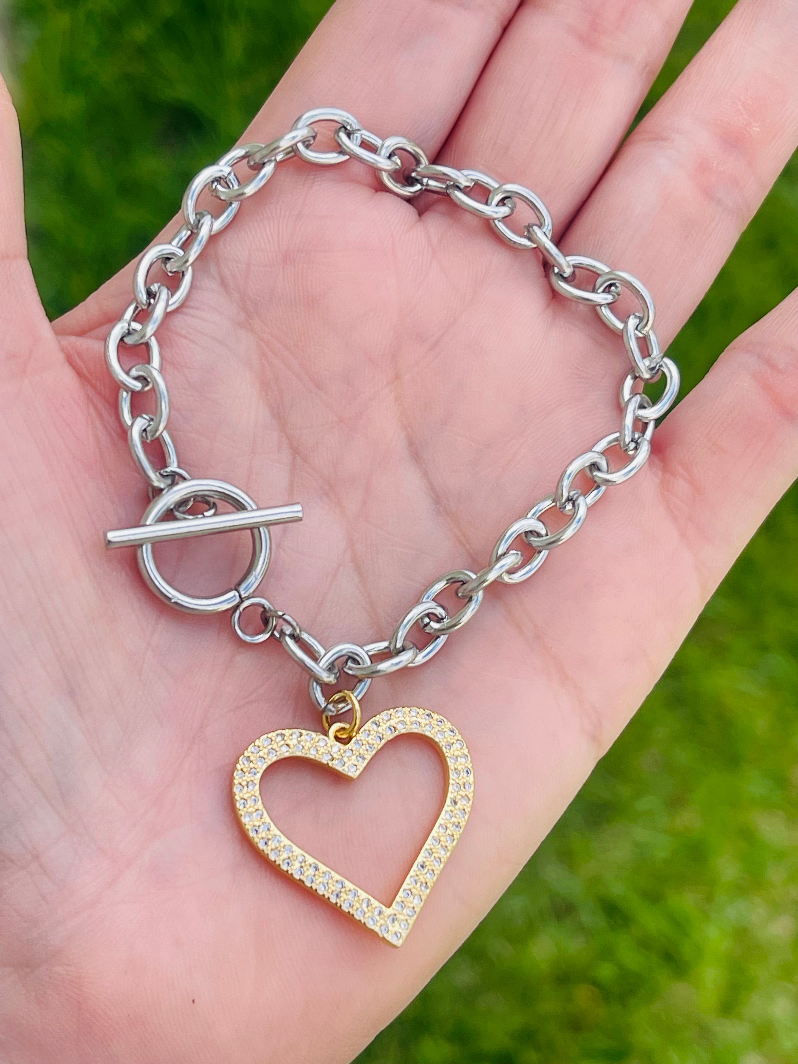 Two Tone Heart Bracelets