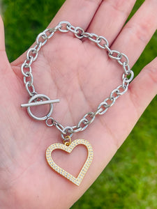 Two Tone Heart Bracelets