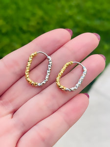 U Textured • Two Tone Earring