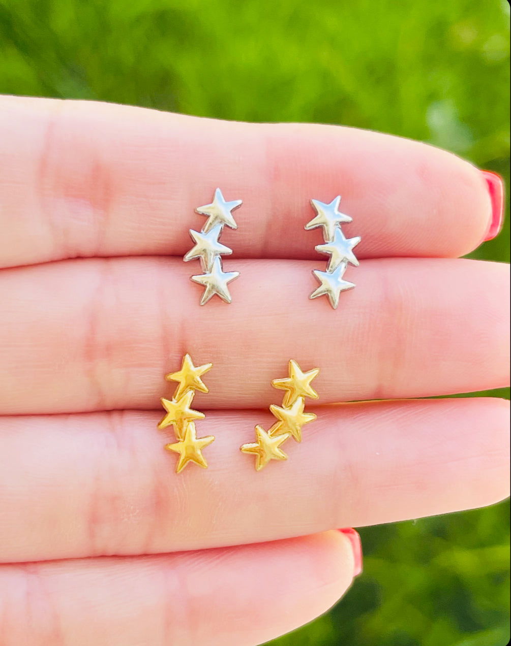 Triple Star Earring