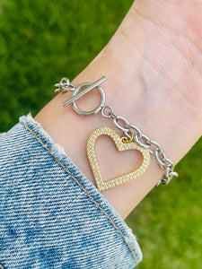 Two Tone Heart Bracelets