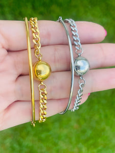 SS Ball Double Bracelets