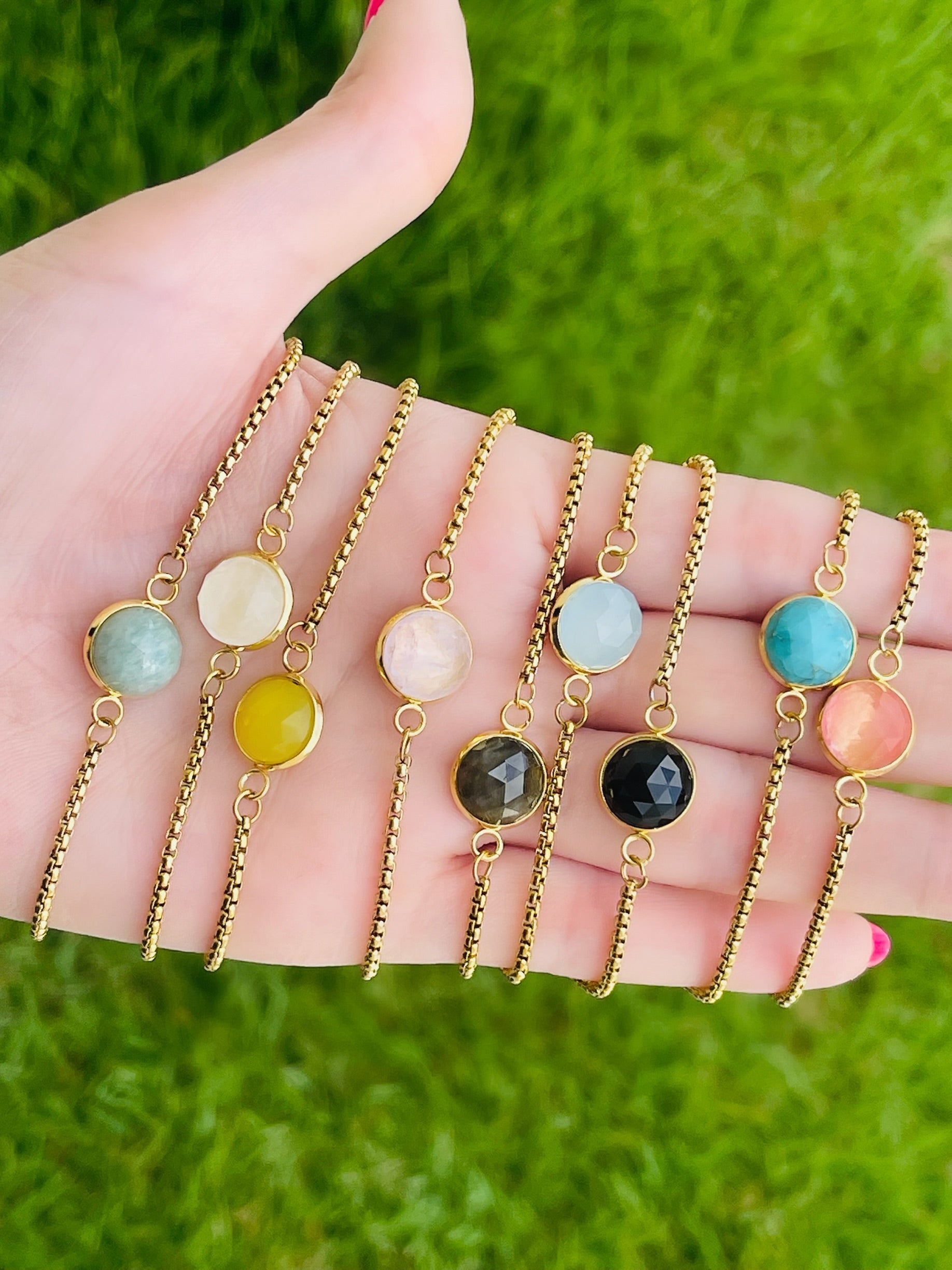 SS Stone Adjustable Bracelets