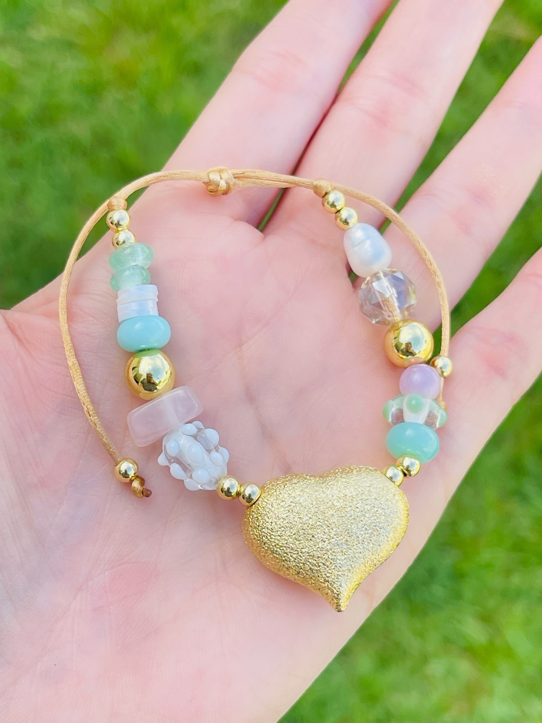 Textured Big Heart Bracelets