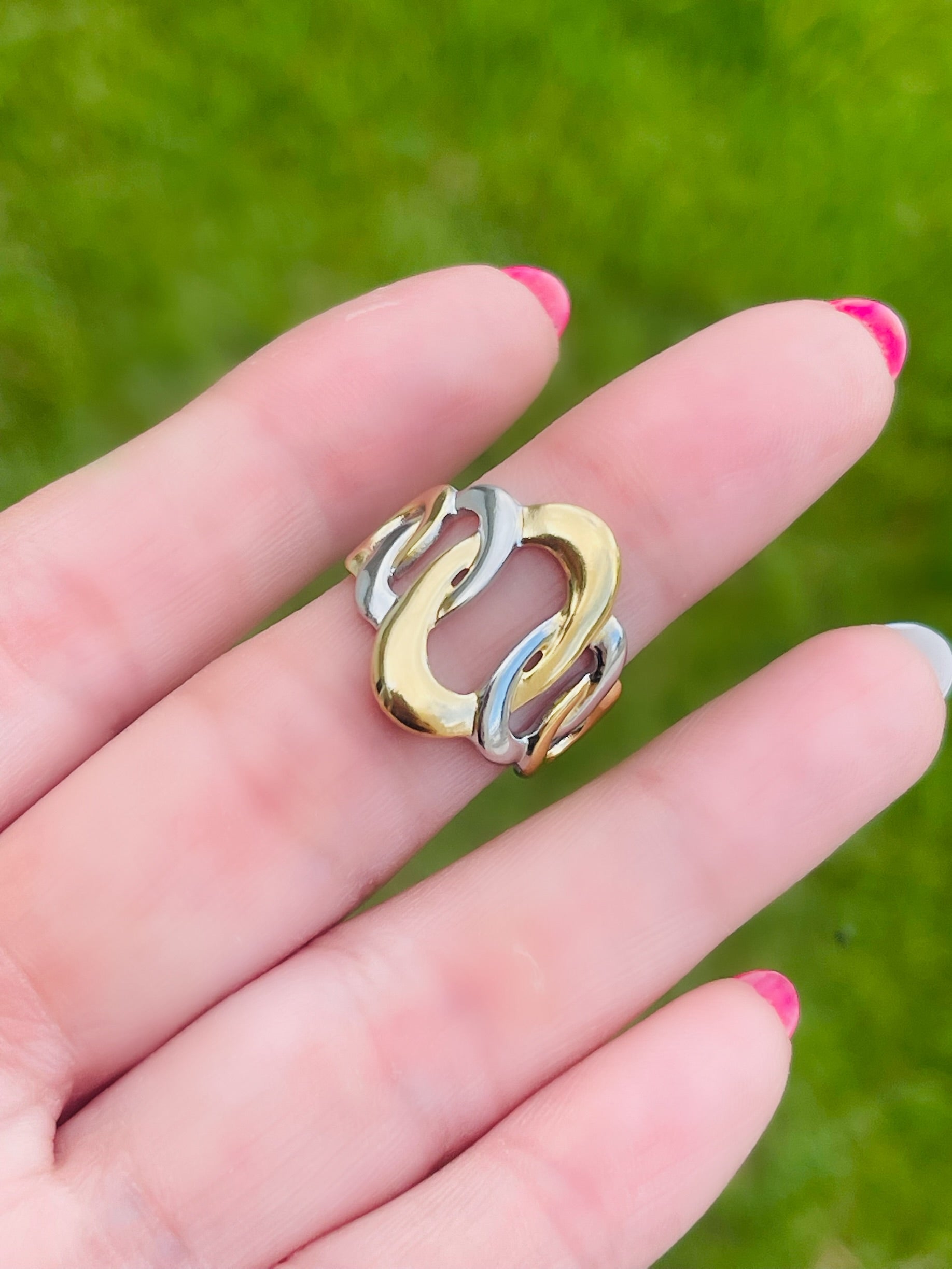 Two Tone Link Ring