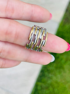 Two Tone Line Ring