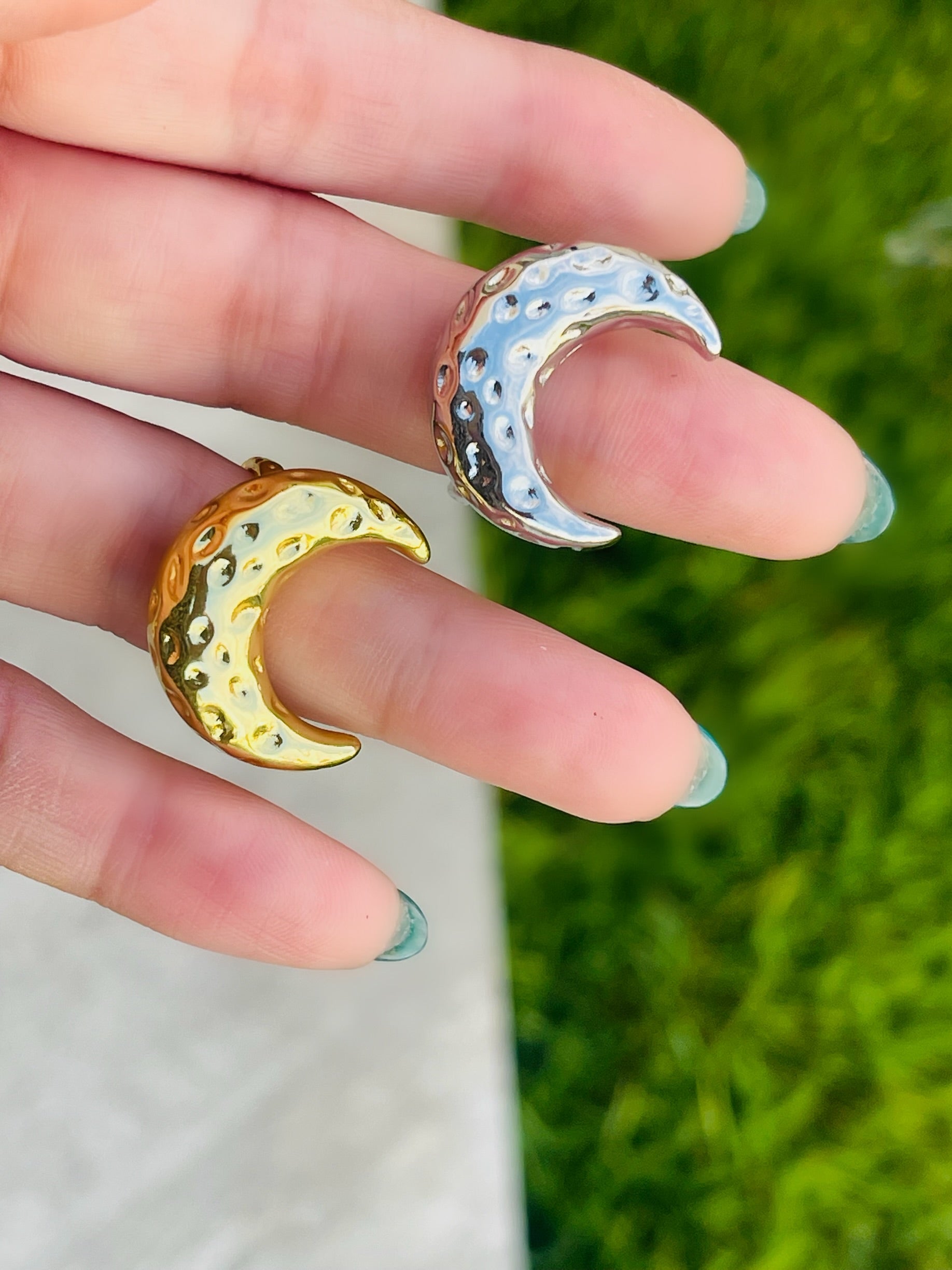 Textured Moon Ring
