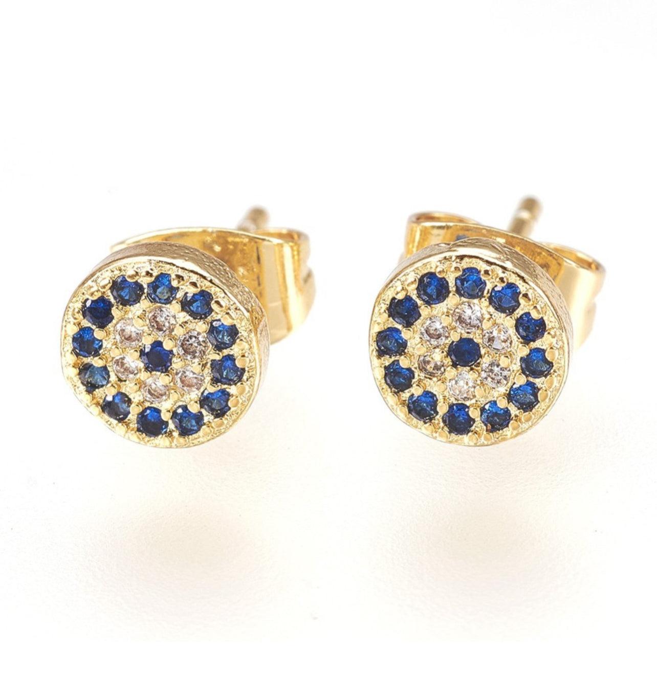 Navy Circle Earring