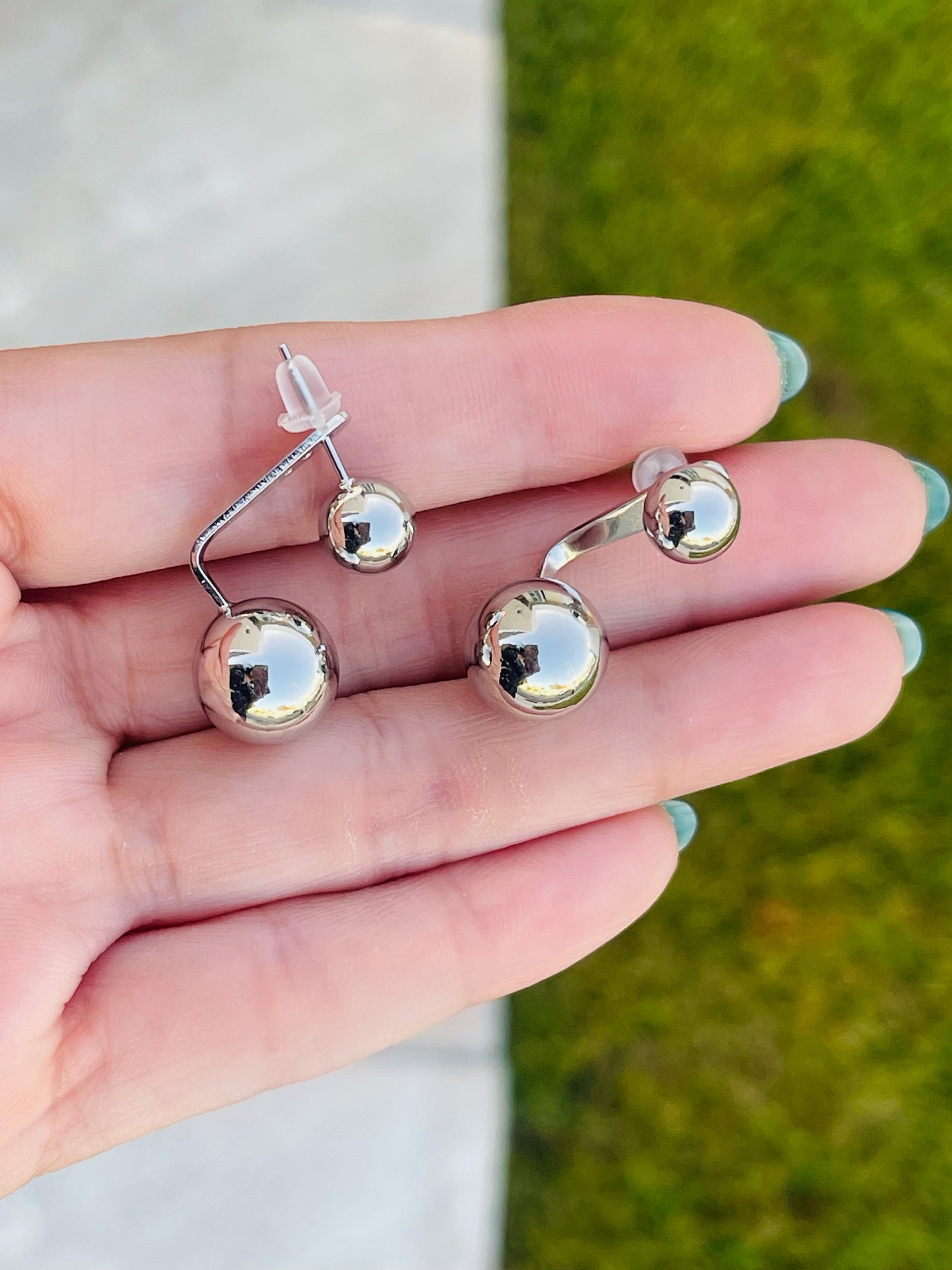 Silver • Double Ball Earring