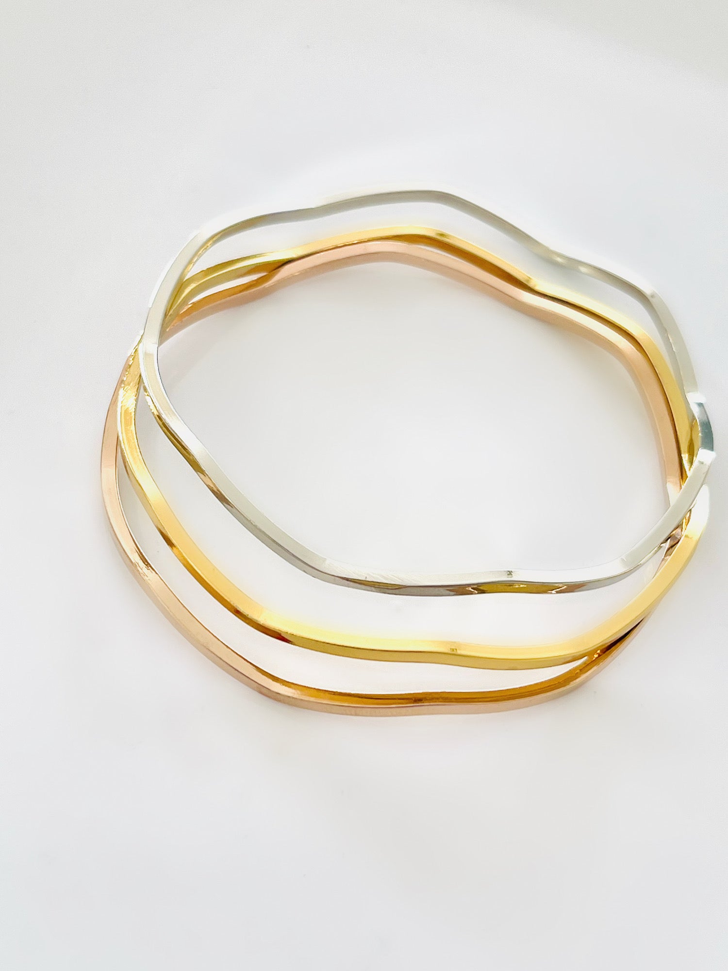 Wave • Three Tone Bangle (Medium)