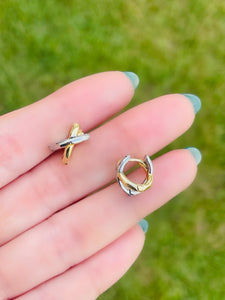 Two Tone X Earring