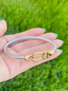 SS Two Tone Hook Bangle