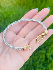 SS Two Tone Hook Bangle