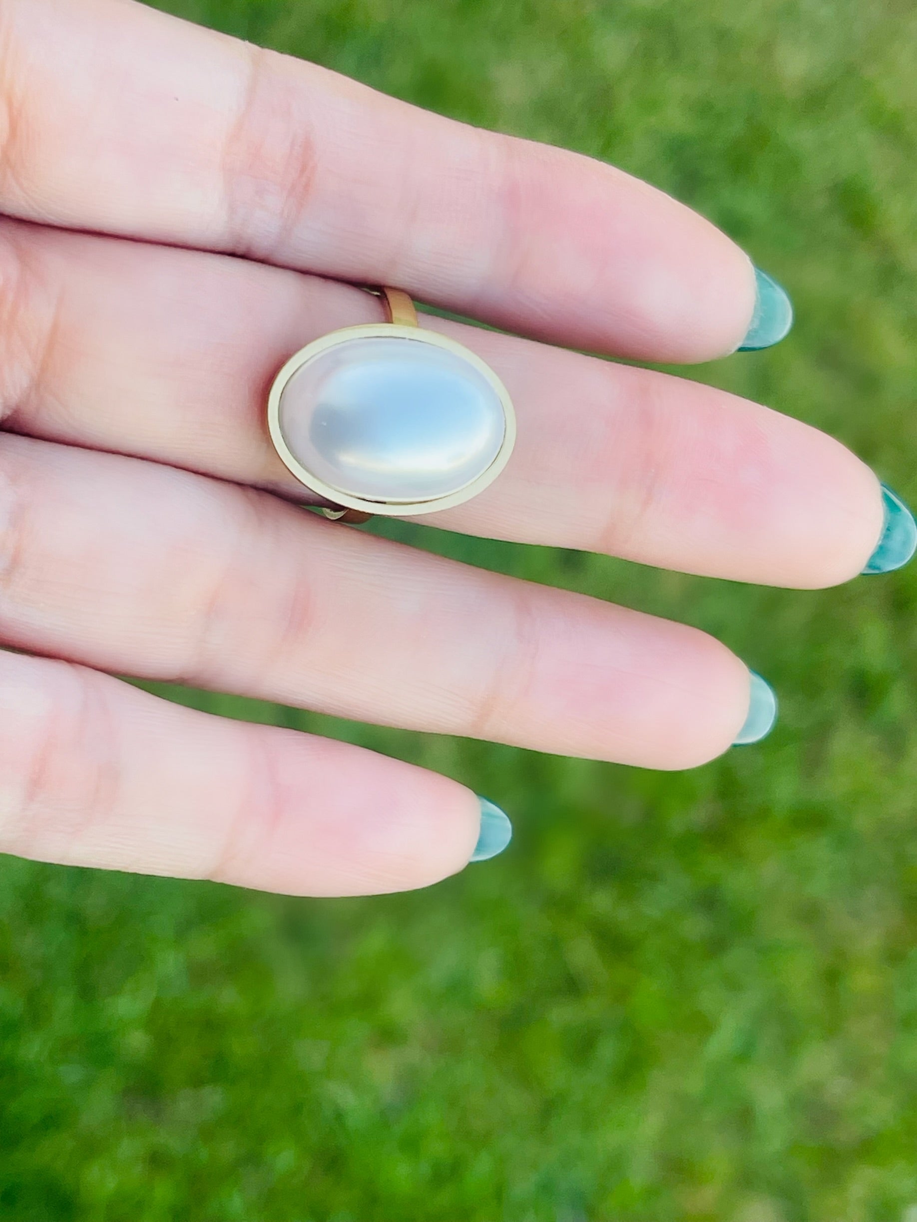 SS Oval Pearl Ring