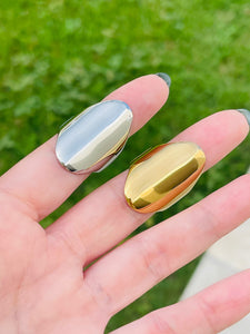 SS Big Flat Oval Ring