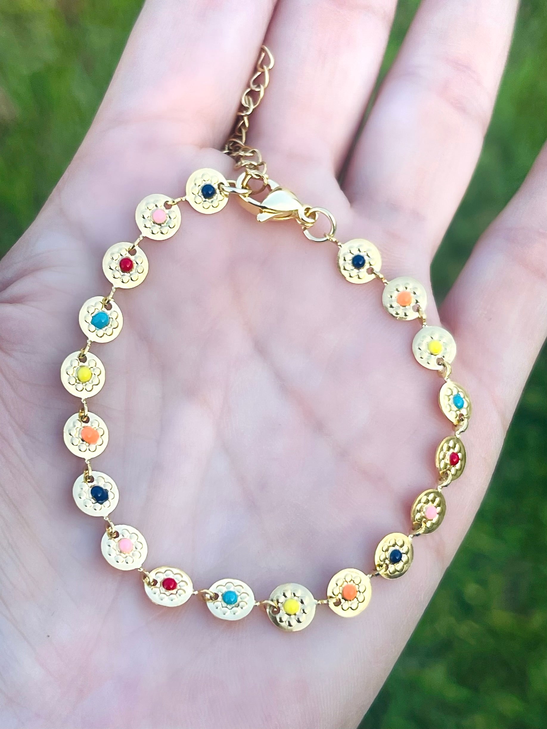 Multicolor Flat Round Bracelets