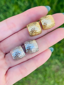 SS Textured Stud Earring
