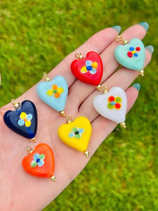 Lampwork • Big Heart Charms