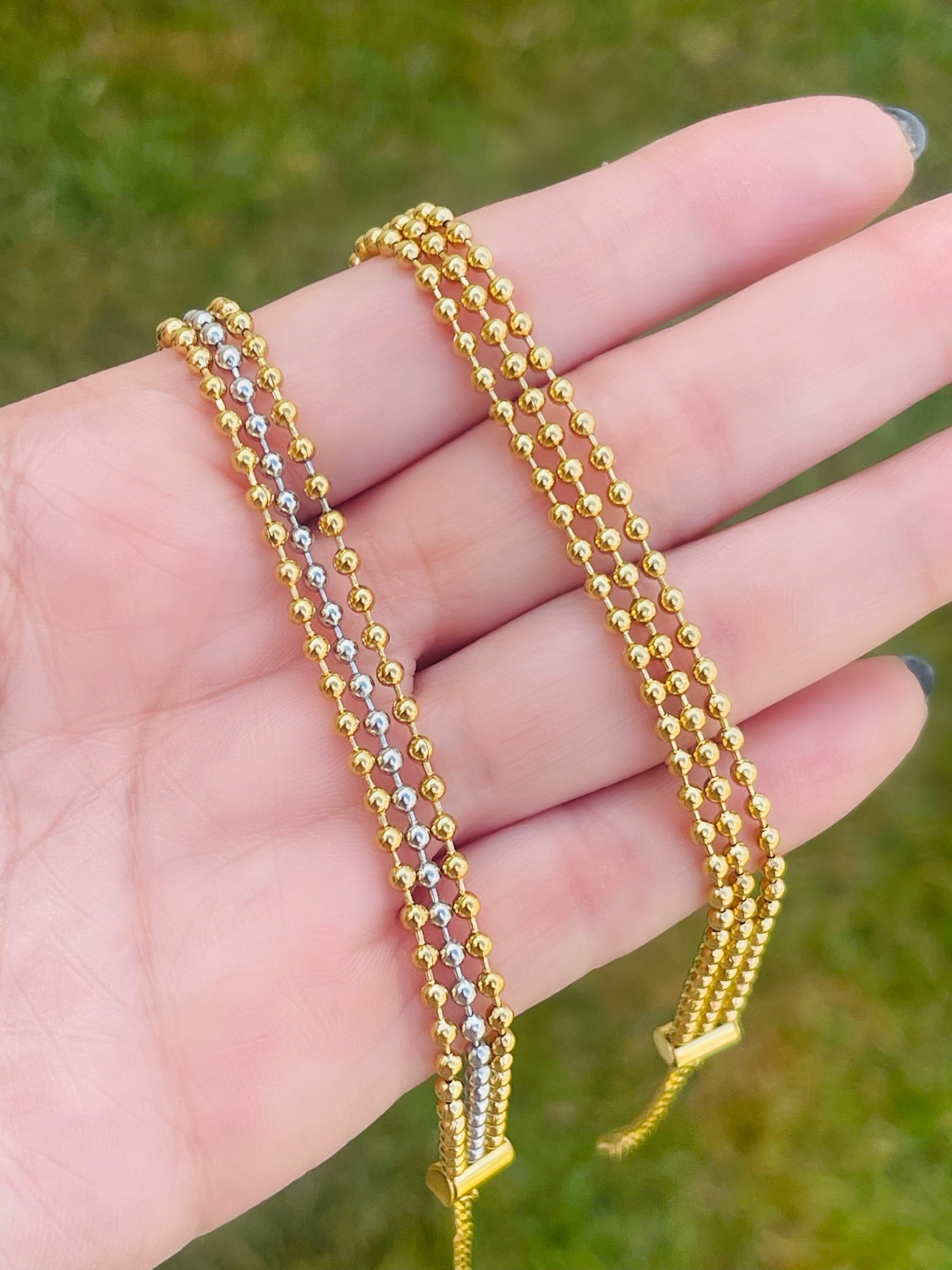 SS Triple Ball Bracelets