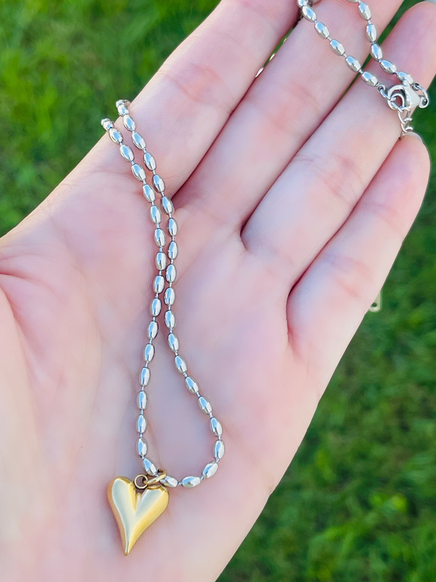 Two Tone Heart Chain