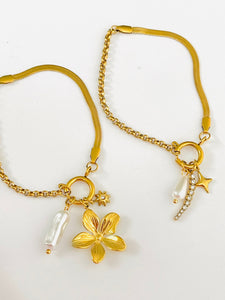 Snake Bracelets with Charms
