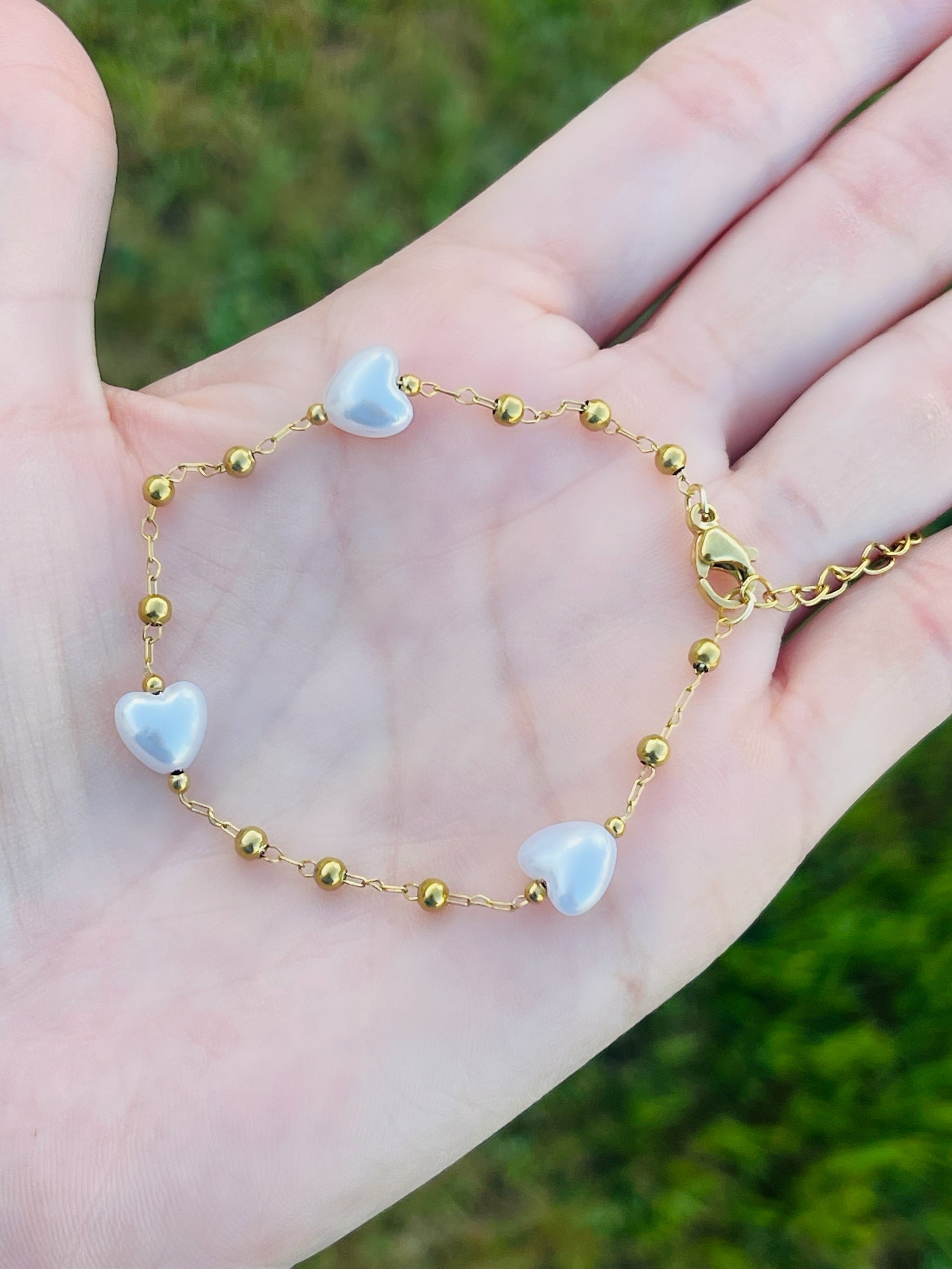 White Heart Bracelets
