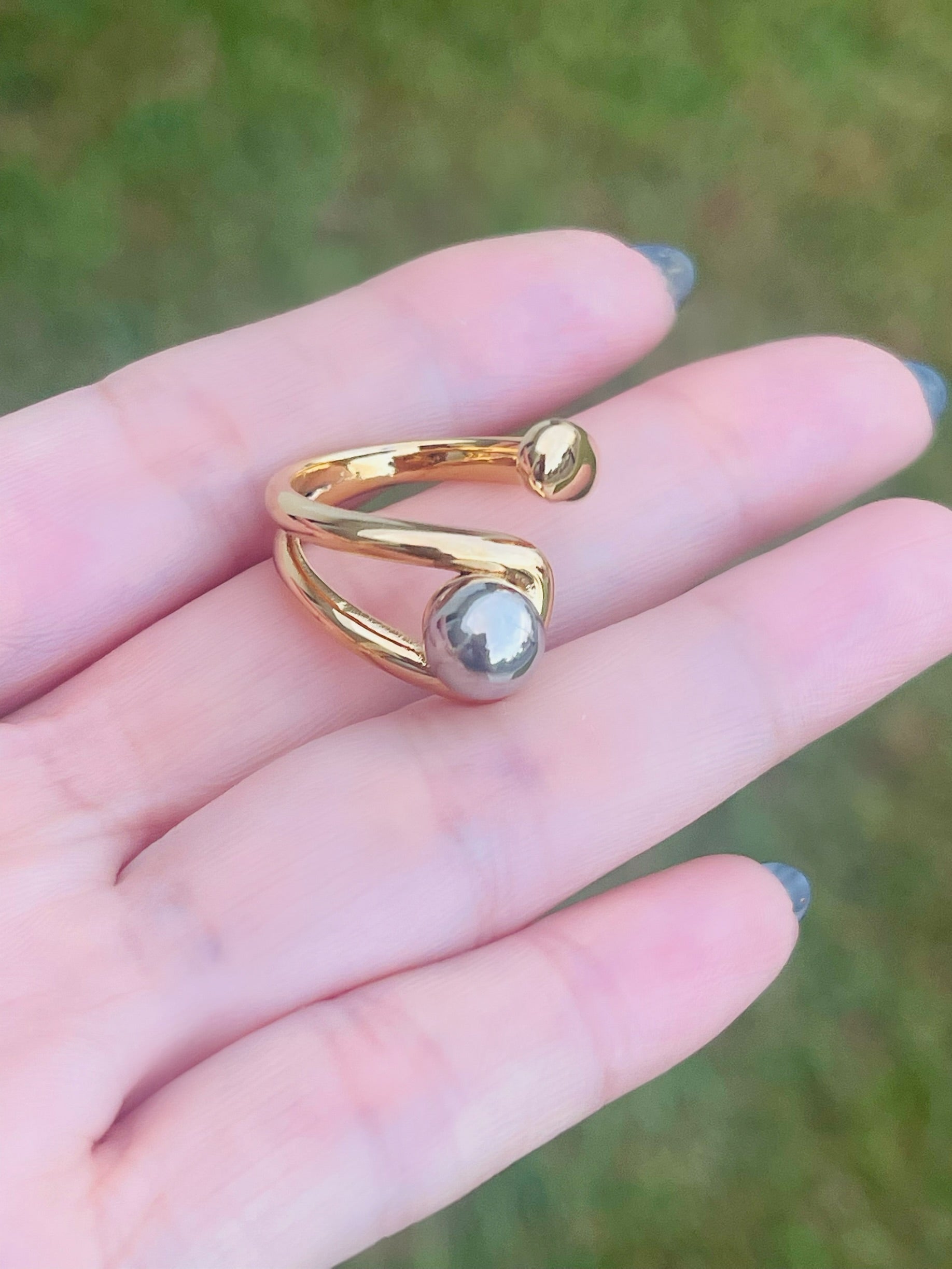 Two Tone Cuff Ring