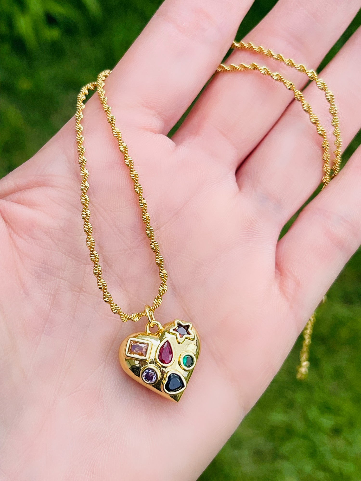 Multicolor Heart Chain