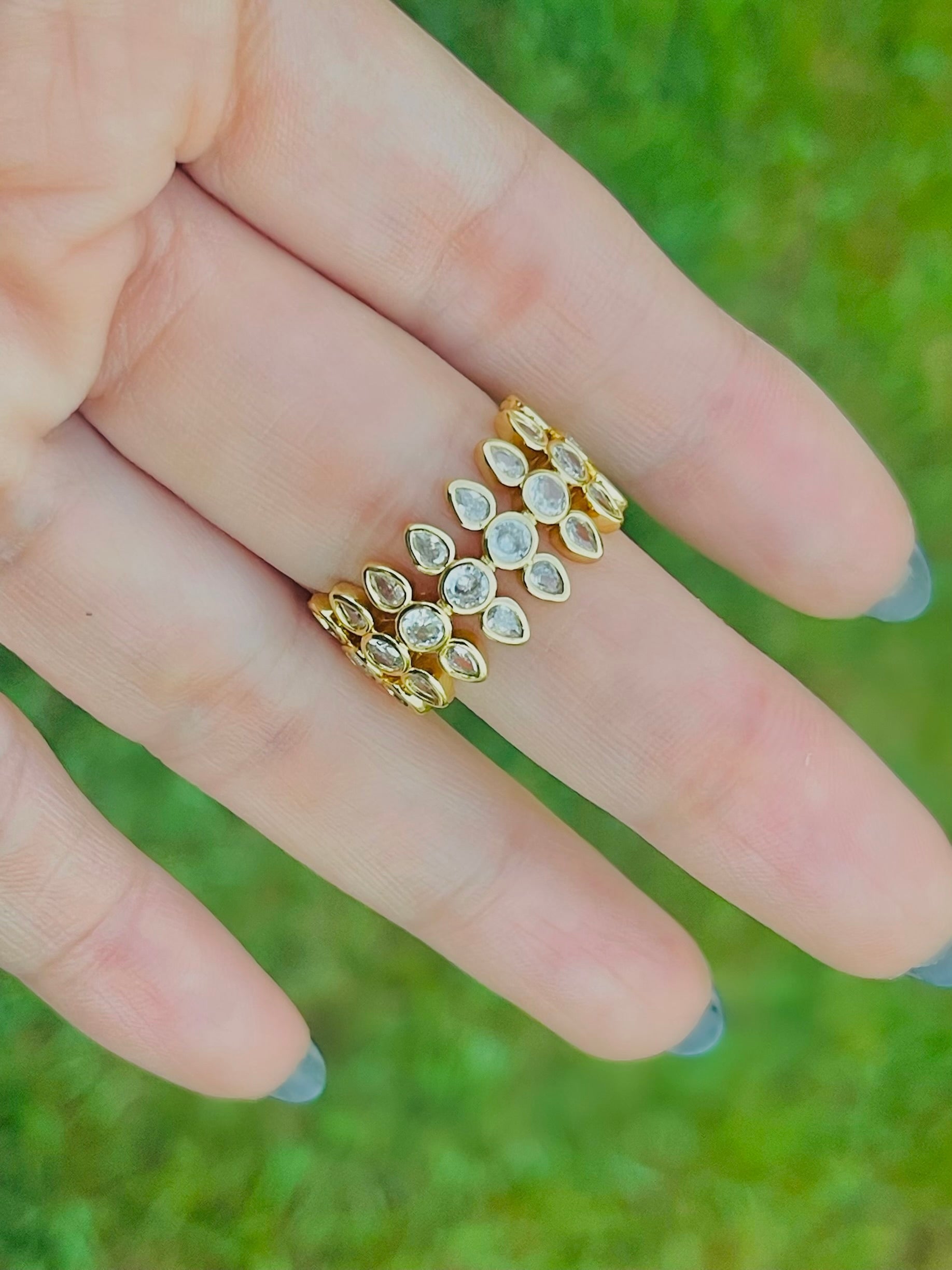 SS Zirconia Cuff Ring
