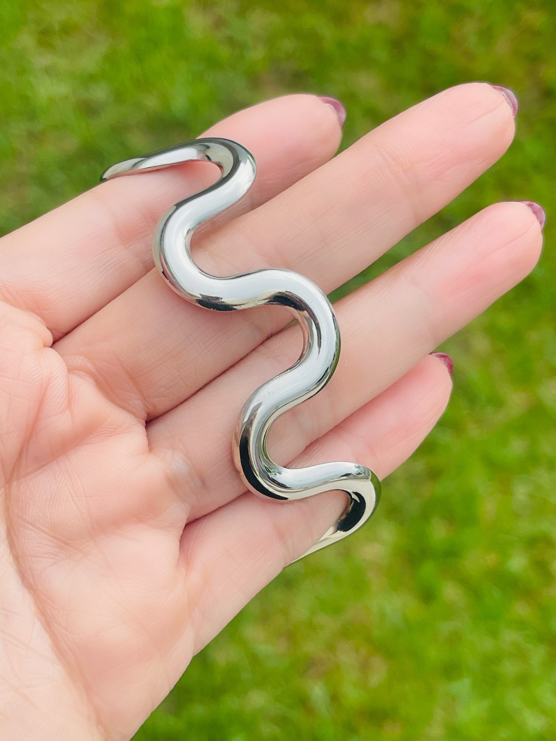 SS Silver Wave Bangle