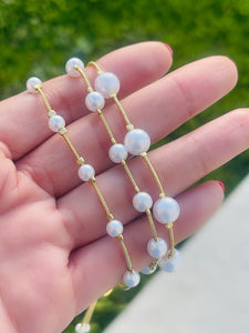 Gold and Pearl Adjustable Bracelet