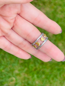 SS Two Tone Heart Ring
