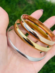 Bold Three Tone Bangle Set