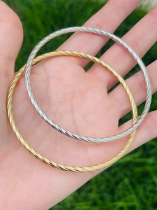 Textured Bangle (Medium) Set de 2