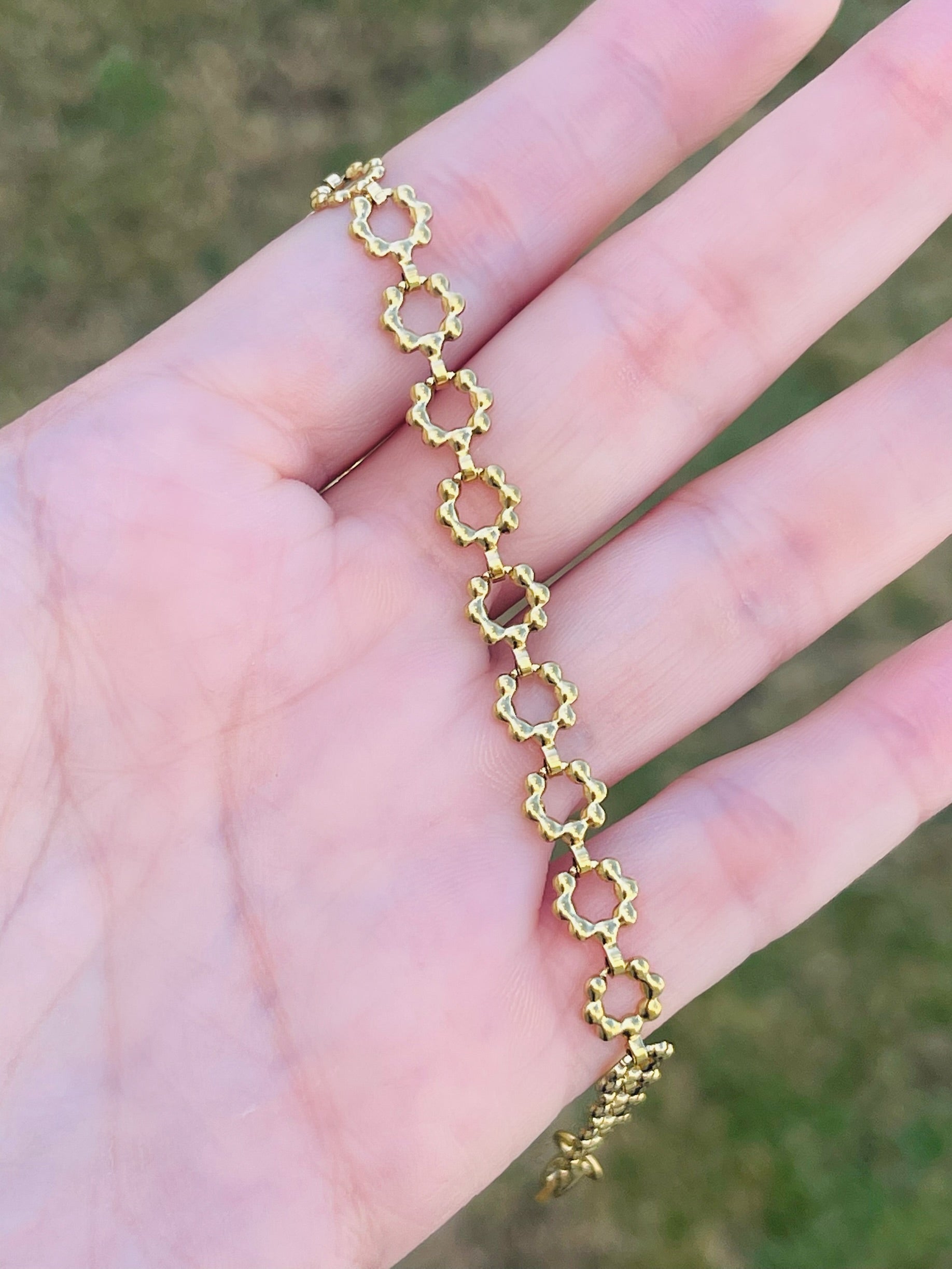 SS Dots Flower Bracelets