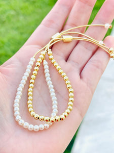 Pearl or Ball Adjustable Bracelets