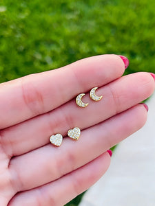 Moon or Heart Earrings