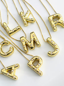 Golden Pearl Letter Chain