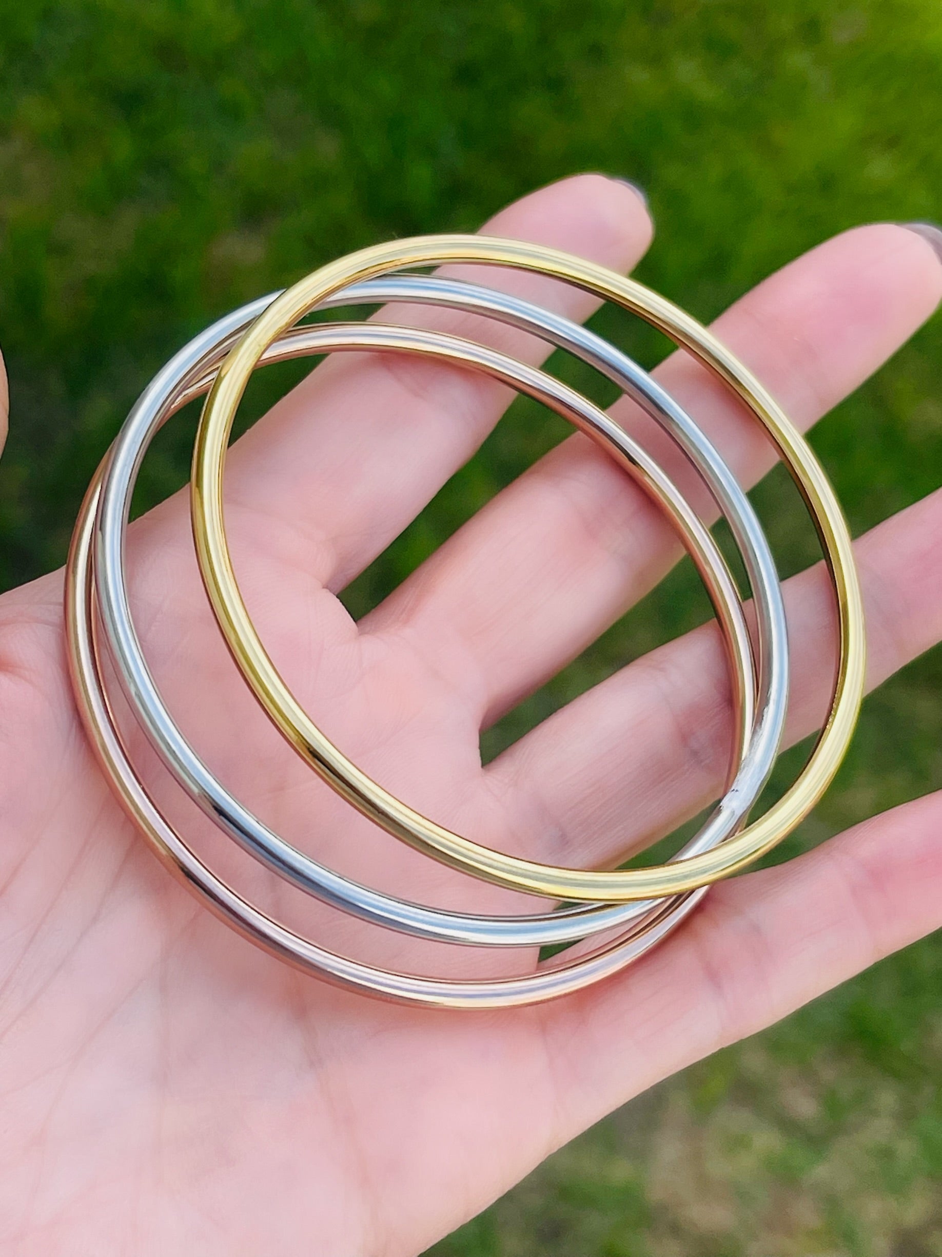 Three Tone Bangle Set