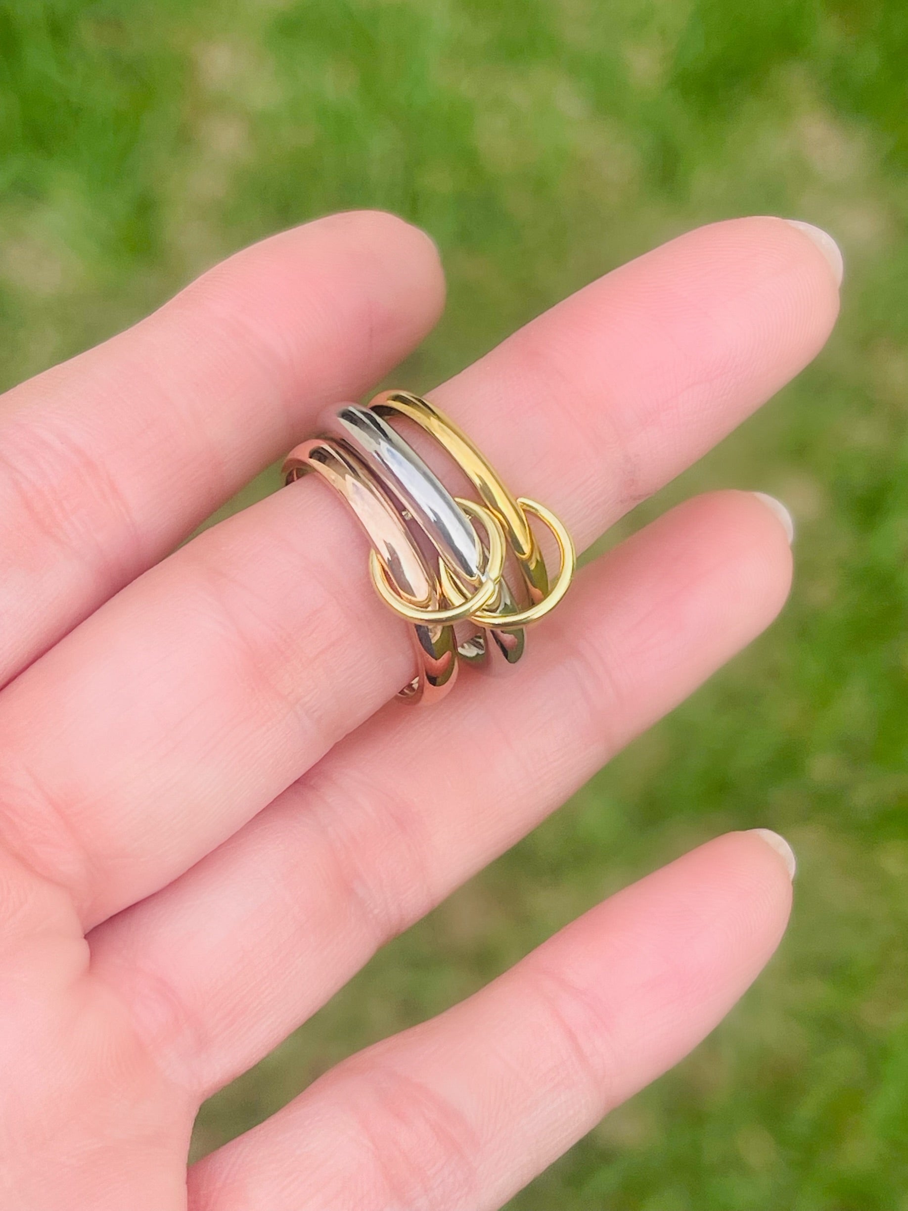 Three Tone Link Ring (only size 7)