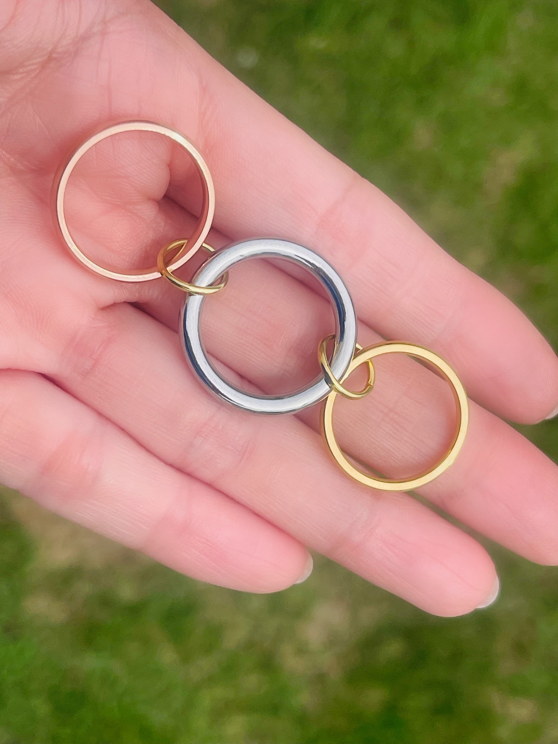 Three Tone Link Ring (only size 7)