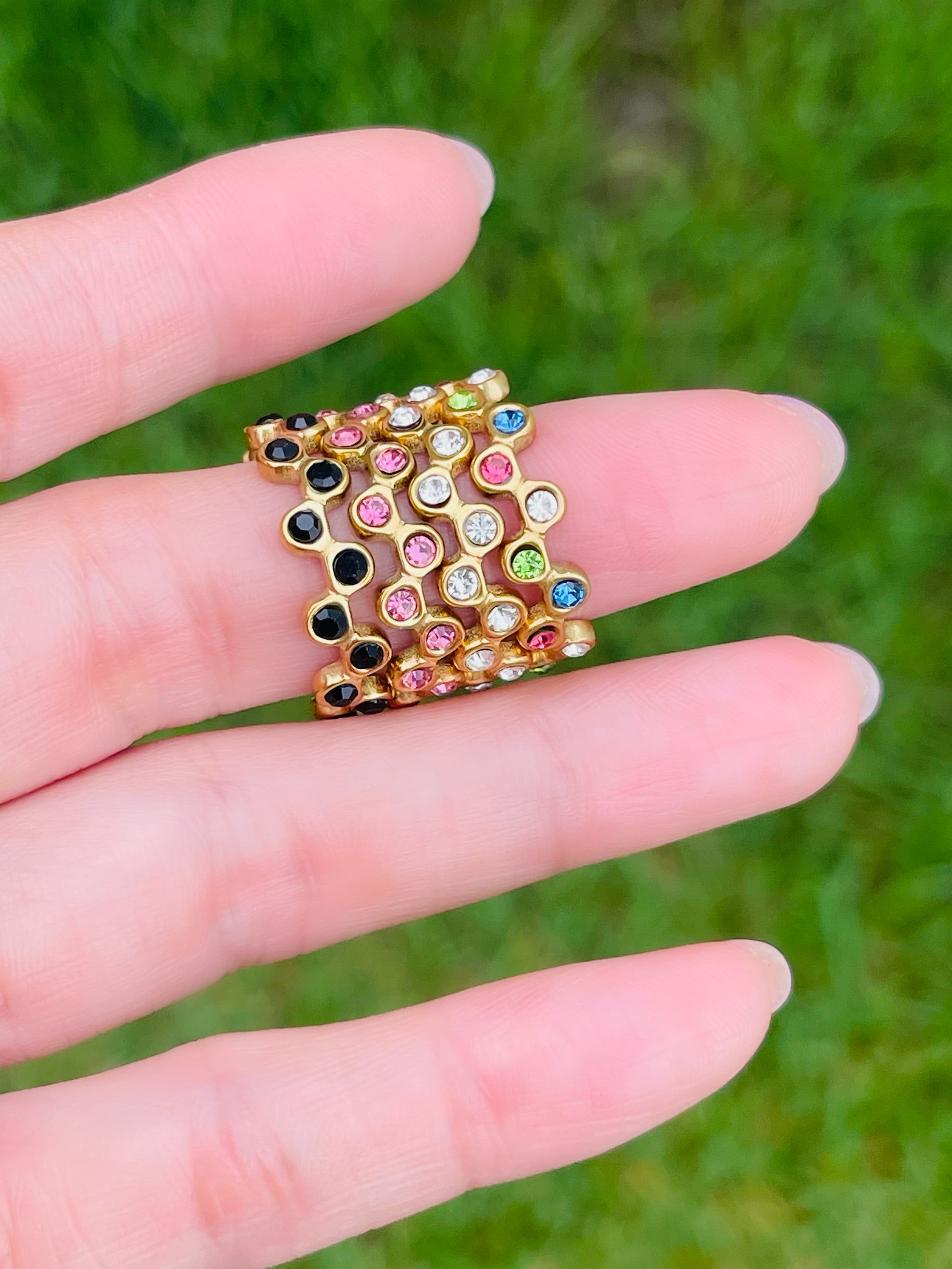 SS Bright Dots Ring