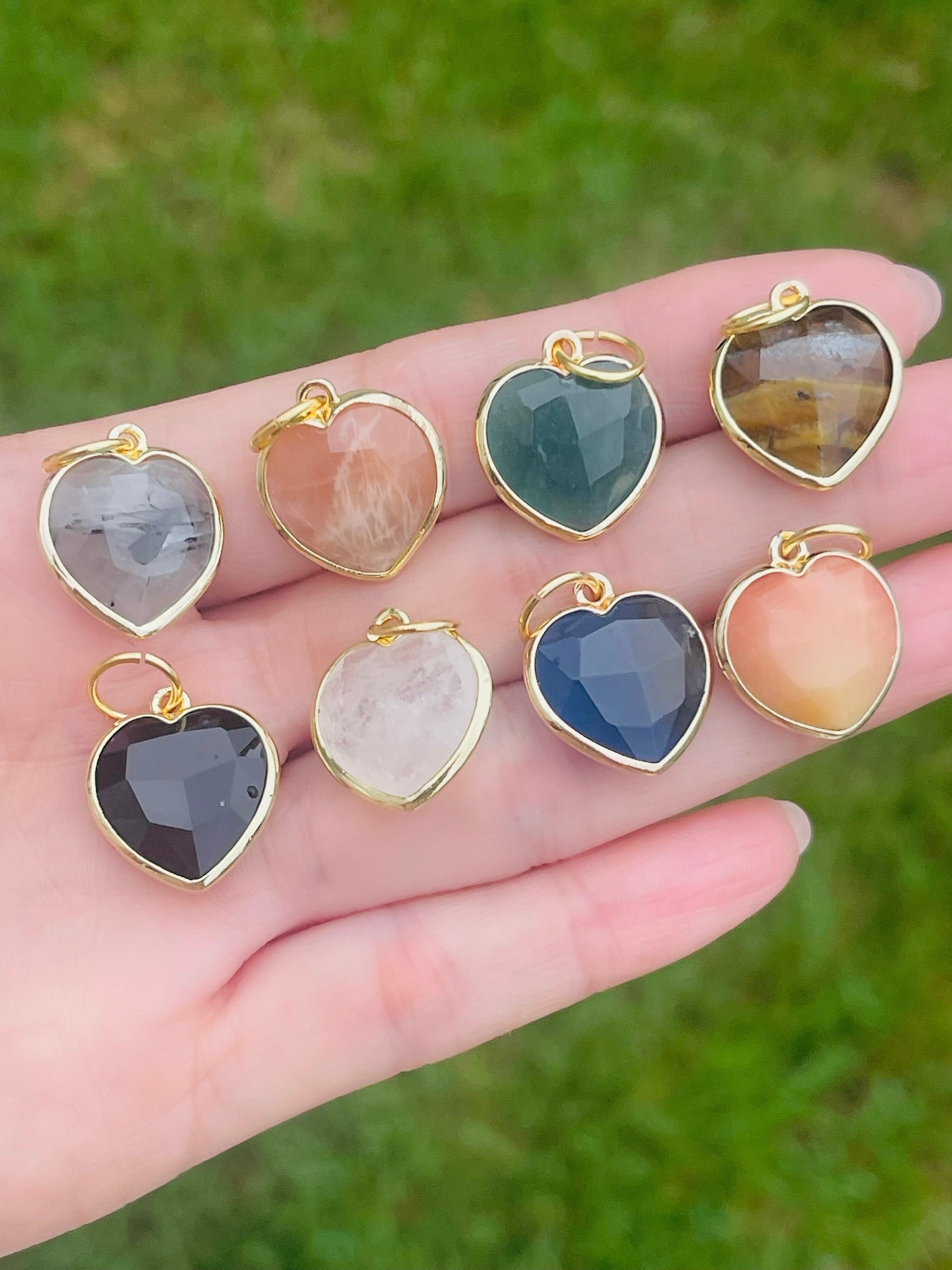 Fall Heart Stone Charms