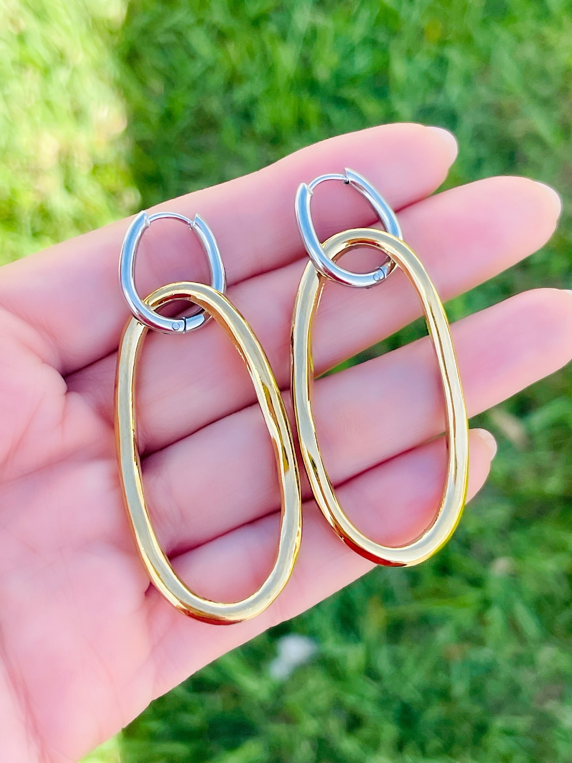 SS Big Two Tone Earring