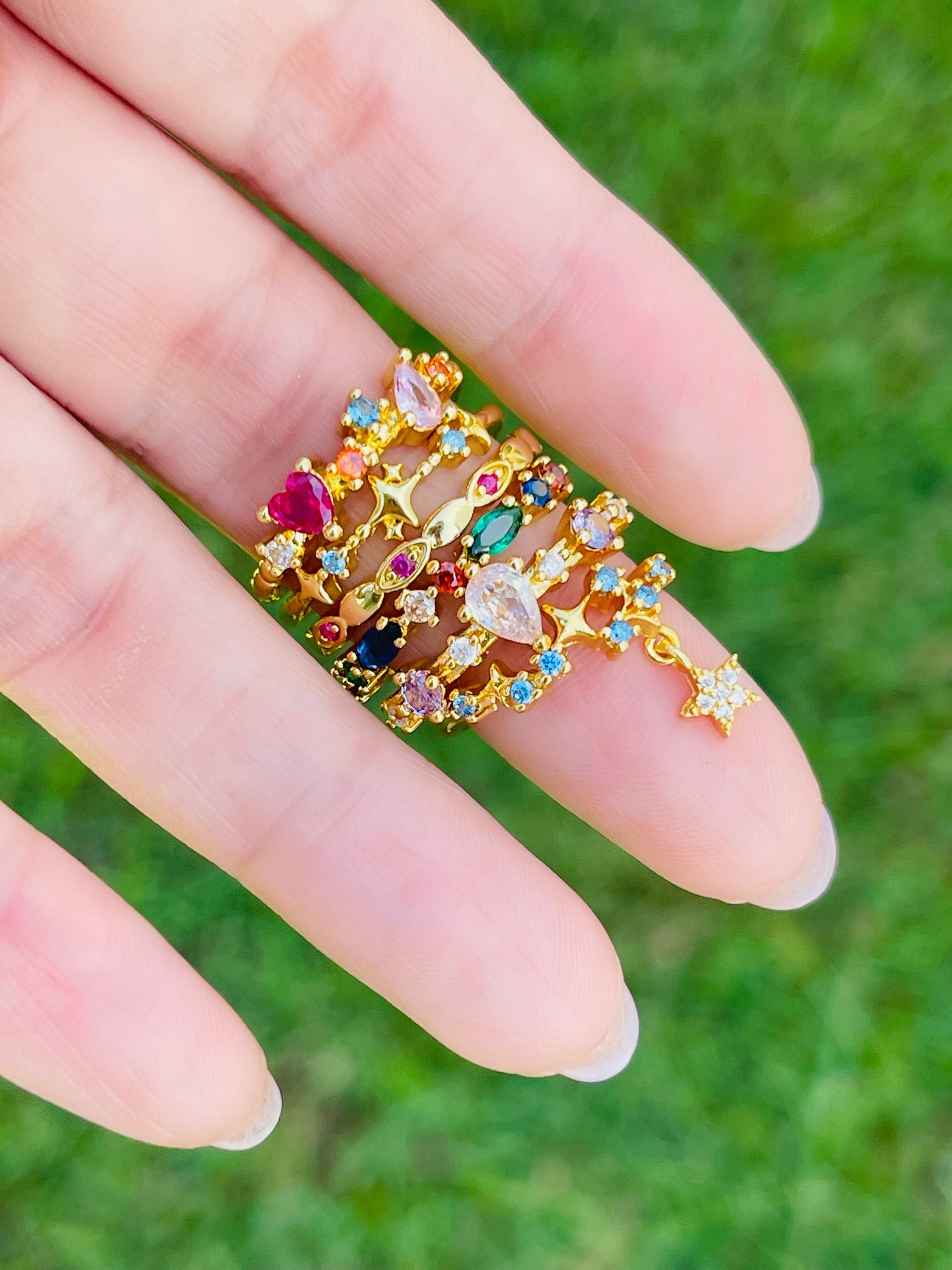 Multicolor Crystal Ring